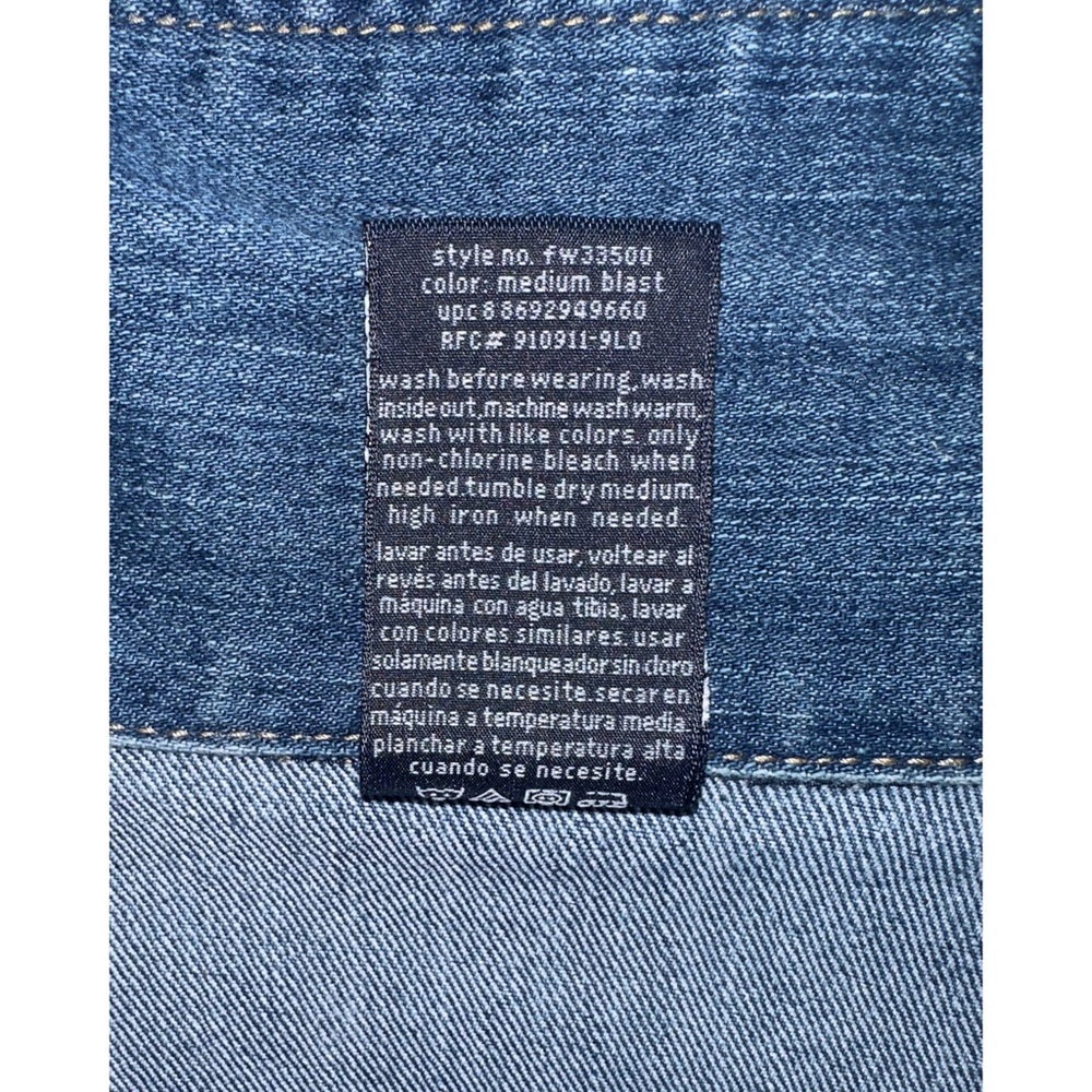 Faded Glory Women’s Button Front Medium/Dark Wash Blue Denim Jean Jacket Size 1X - Picture 10 of 10